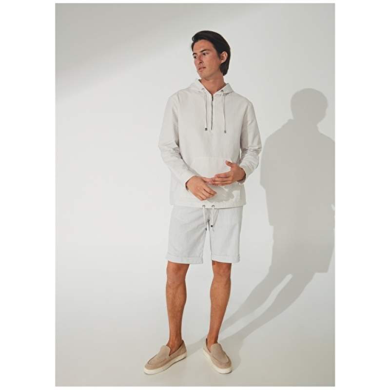 Factory Basic muška košulja u boji na pruge s kapuljačom DINOS 2