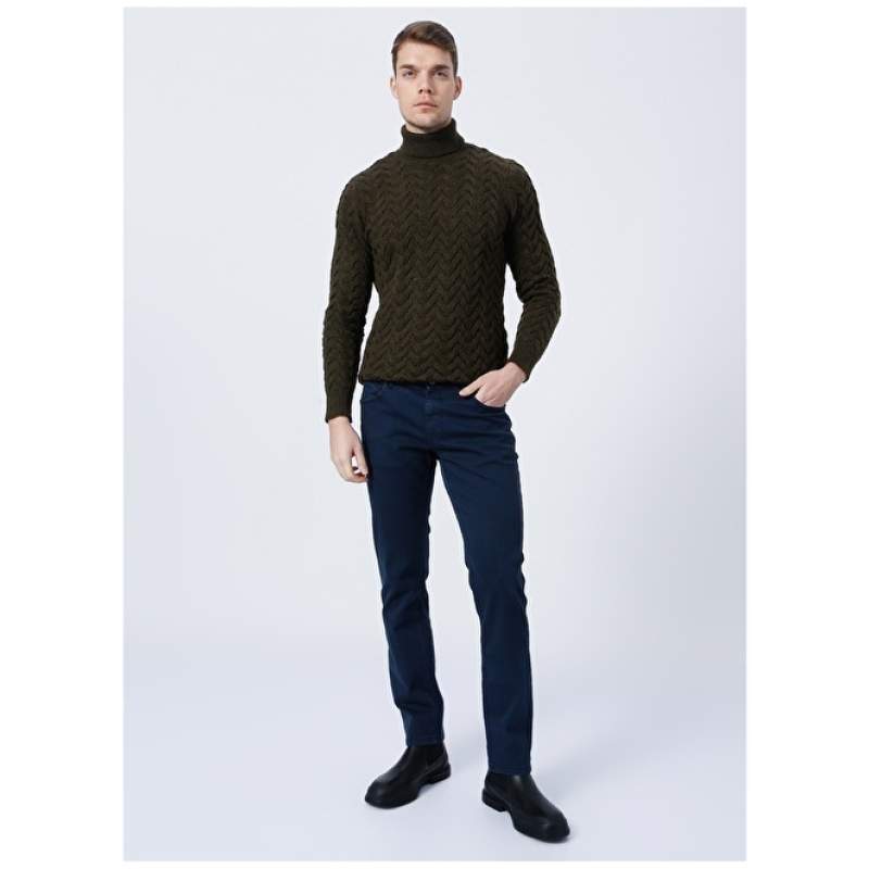 Altınyıldız Classics 4A1400000101 Normal Waist Slim Fit Navy Blue Men's Trousers Altınyıldız Classics 4A1400000101 Normal Waist Slim Fit Navy Blue Men's Trousers