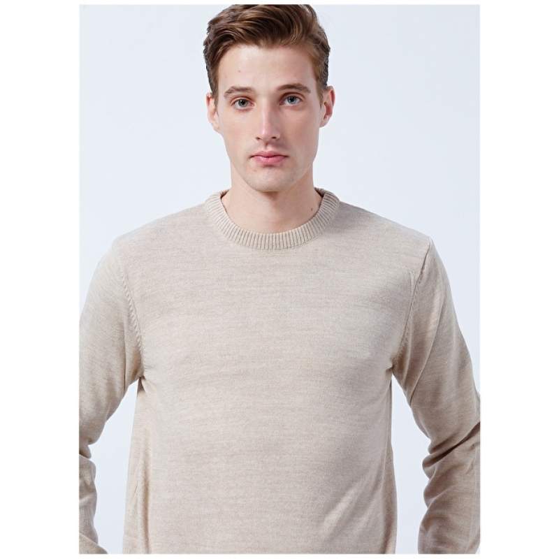 Altınyıldız Classics Crew Neck Beige Men's Sweater 4A4923100001 Altınyıldız Classics Crew Neck Beige Men's Sweater 4A4923100001