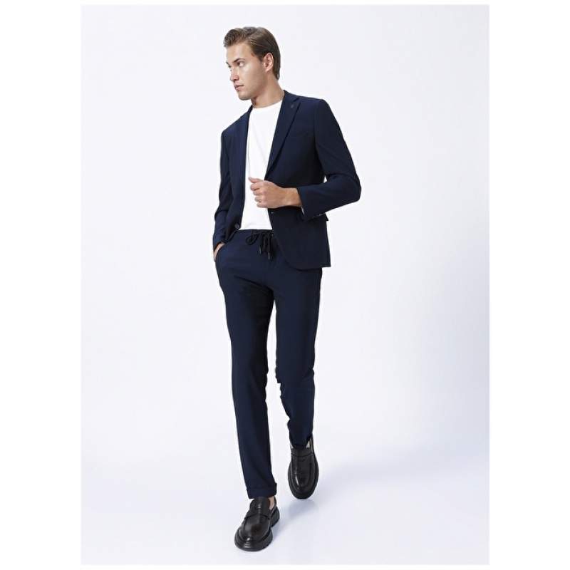 Altınyıldız Classics Normal Waist Slim Fit Navy Blue Men's Suit 4A3022200004 Altınyıldız Classics Normal Waist Slim Fit Navy Blue Men's Suit 4A3022200004