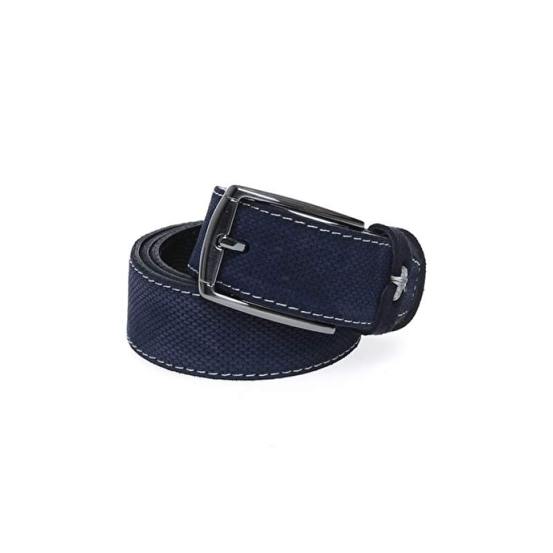 Factory Navy Blue Men's Leather Belt