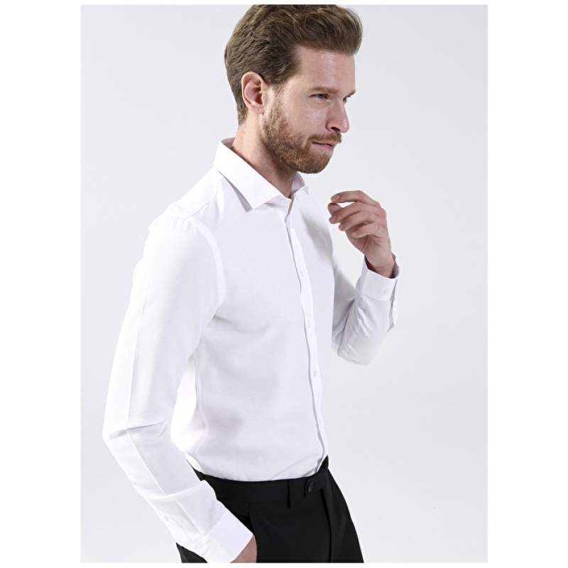 Factory Classic Shirt Collar Dobby White Men's Shirt MAYDOS 17 CPSZ CLASSIC Factory Classic Shirt Collar Dobby White Men's Shirt MAYDOS 17 CPSZ CLASSIC