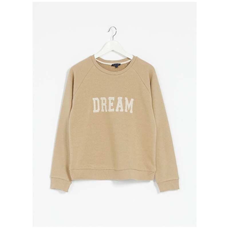 Factory Crew Neck Printed Camel Hair Women's Sweatshirt EDDIE