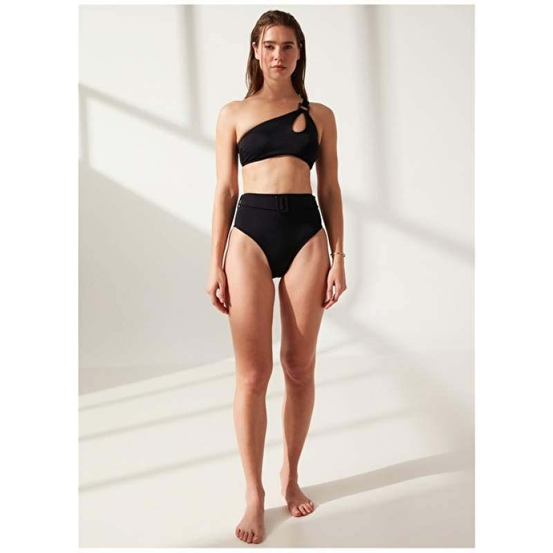 Tvornički crni ženski donji dio bikinija 23-TİGE
