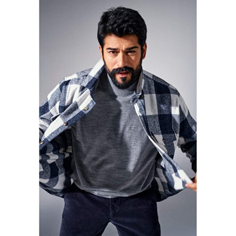 Oversize Fit Hidden Button Collar Lumberjack Shirt Jacket