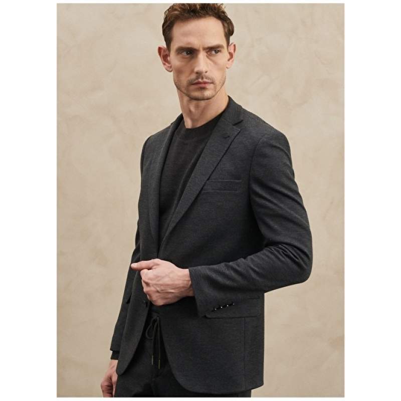 Altınyıldız Classics Normal Waist Slim Fit Anthracite Men's Suit 4A3023100012 Altınyıldız Classics Normal Waist Slim Fit Anthracite Men's Suit 4A3023100012