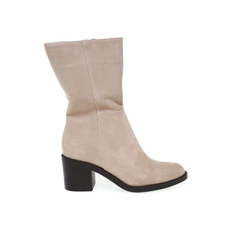 Factory Beige Women's Heeled Boots CHARLOTTE Factory Beige Women's Heeled Boots CHARLOTTE