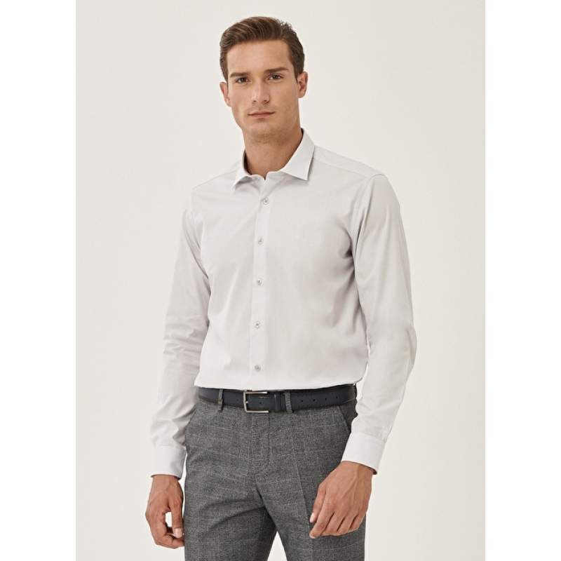 Easy-to-Iron Slim Fit Classic Collar Cotton Shirt