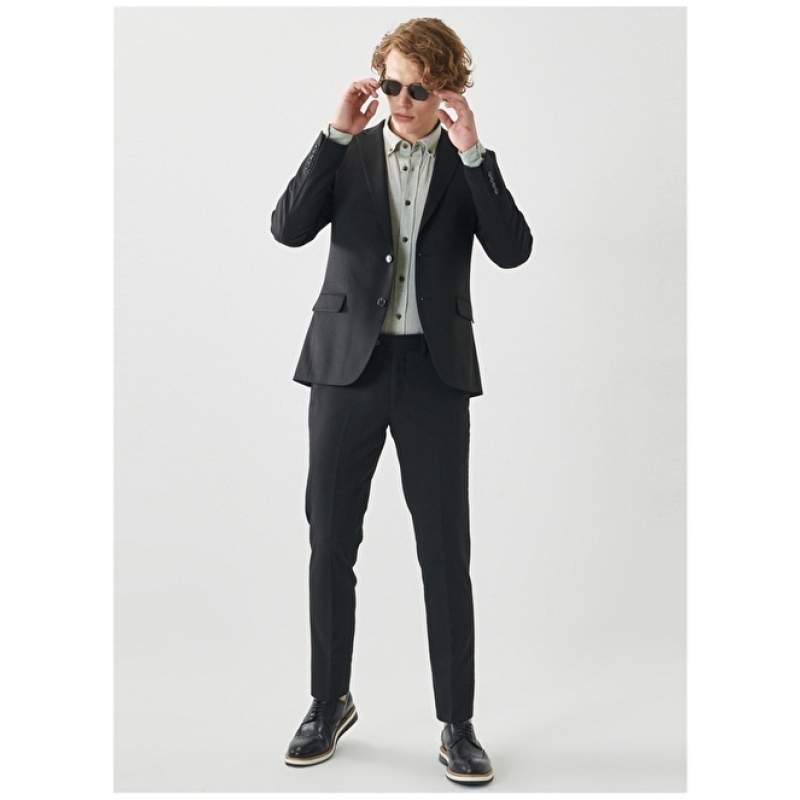 Altınyıldız Classics Normal Waist Extra Slim Black - Gray Men's Suit 4A3022200033