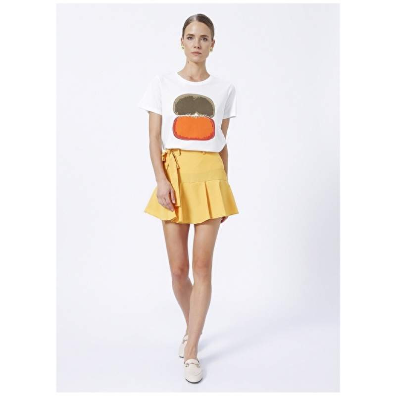 Factory Normal Waist Yellow Women's Skirt ELA-22