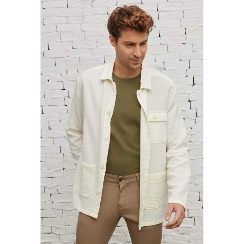 Altınyıldız Classics Comfort Fit Beige Men's Jacket 4A2023200047 Altınyıldız Classics Comfort Fit Beige Men's Jacket 4A2023200047