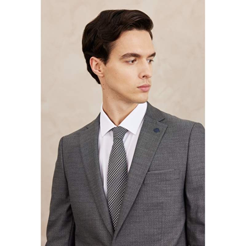 Slim Fit Slim Fit Mono Collar Striped Suit