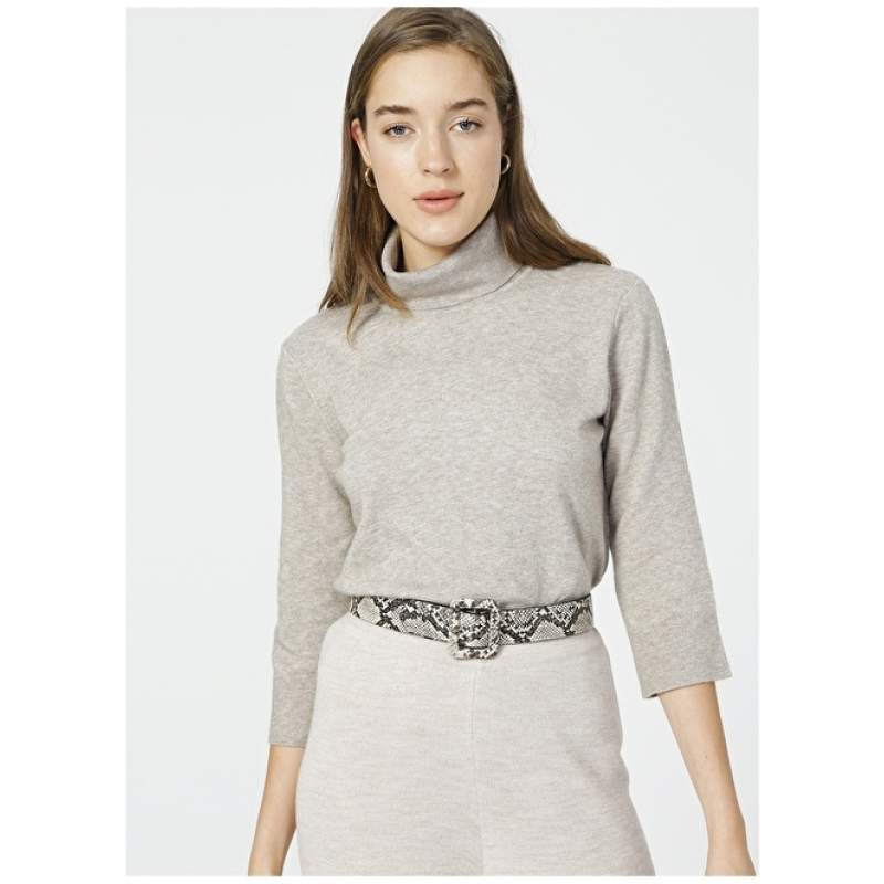 Factory Turtleneck Basic Mink Women's Sweater LAVENDER
