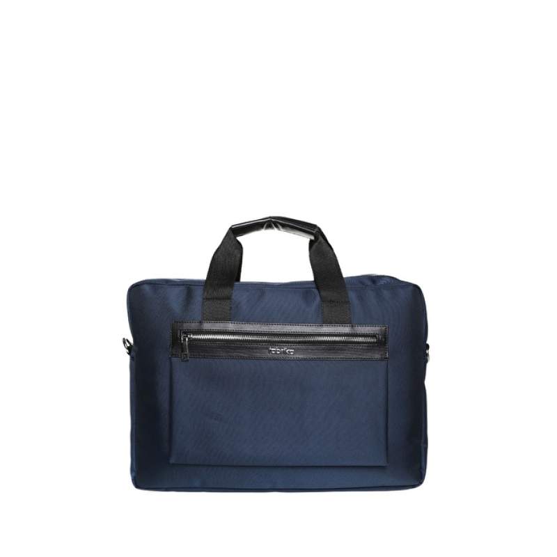 Factory Navy Blue Zippered Laptop Bag 01FB1036