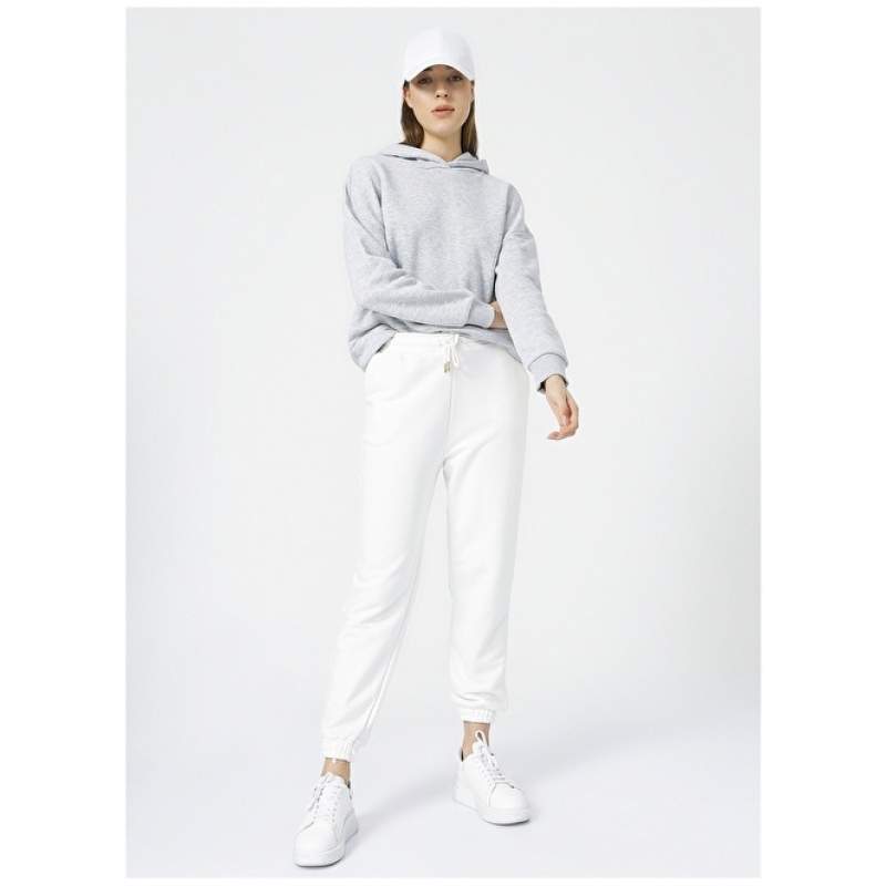 Factory High Waist Ecru Women's Ecru Sweatpants - FIKA Factory High Waist Ecru Women's Ecru Sweatpants - FIKA