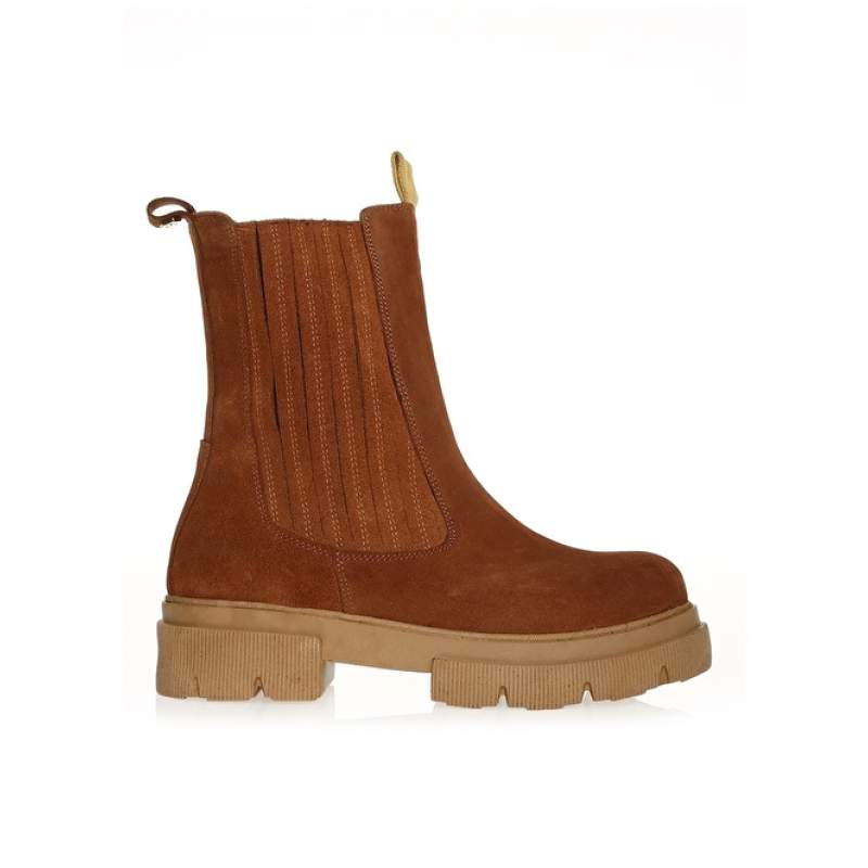 Factory Leather Camel Hair Women's Boots MARINGA