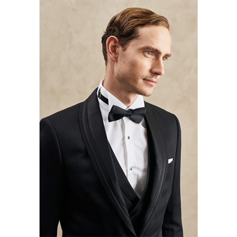 Slim Fit Mono Collar Patterned Vest Tuxedo Suit Slim Fit Mono Collar Patterned Vest Tuxedo Suit