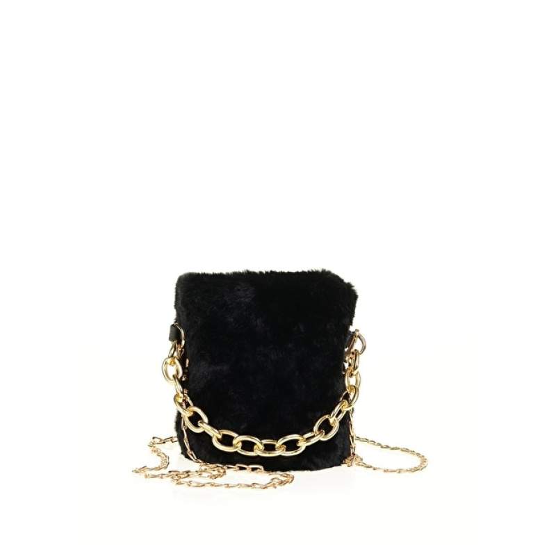 Factory Black 15x18x15 Women's Hand Bag PLUSH-BAURU