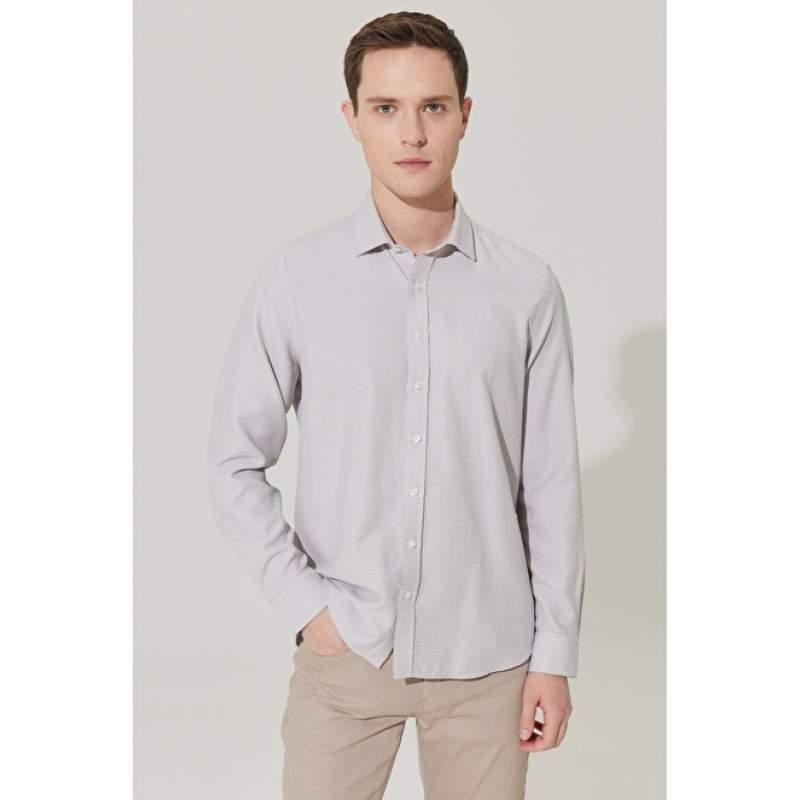 4A2023200044 Comfort Fit Comfy Cut Classic Collar Cotton Dobby Shirt