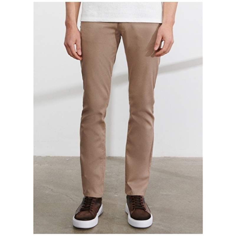 Altınyıldız Classics muške pantalone s normalnim strukom udobnim krojem tamno bež 4A0123200093