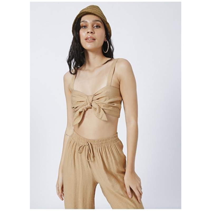 Factory One Shoulder Collar Beige Women's Blouse MRV-111