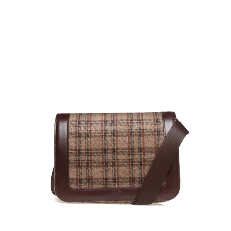 Factory Coffee 24x20x7 Women's Messenger Bag PLAID-MACAPA Factory Coffee 24x20x7 Women's Messenger Bag PLAID-MACAPA