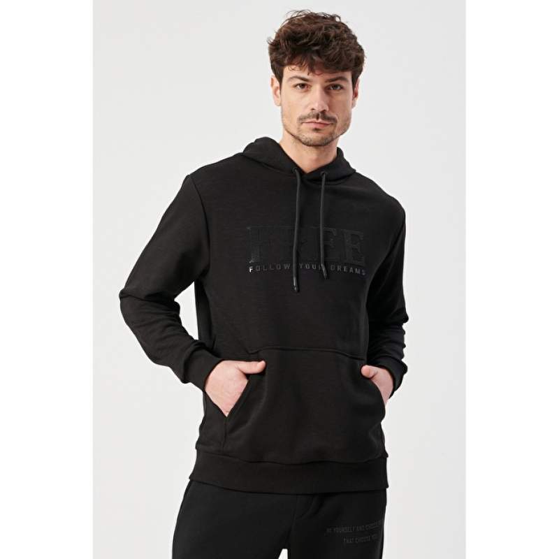 Slim Fit Hooded Cotton Printed Sweatshirt Slim Fit Hooded Cotton Printed Sweatshirt