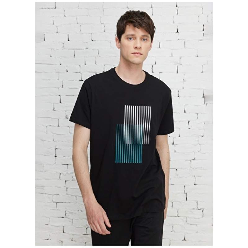 Altınyıldız Classics Crew Neck Black Men's T-Shirt 4A4823200058 Altınyıldız Classics Crew Neck Black Men's T-Shirt 4A4823200058
