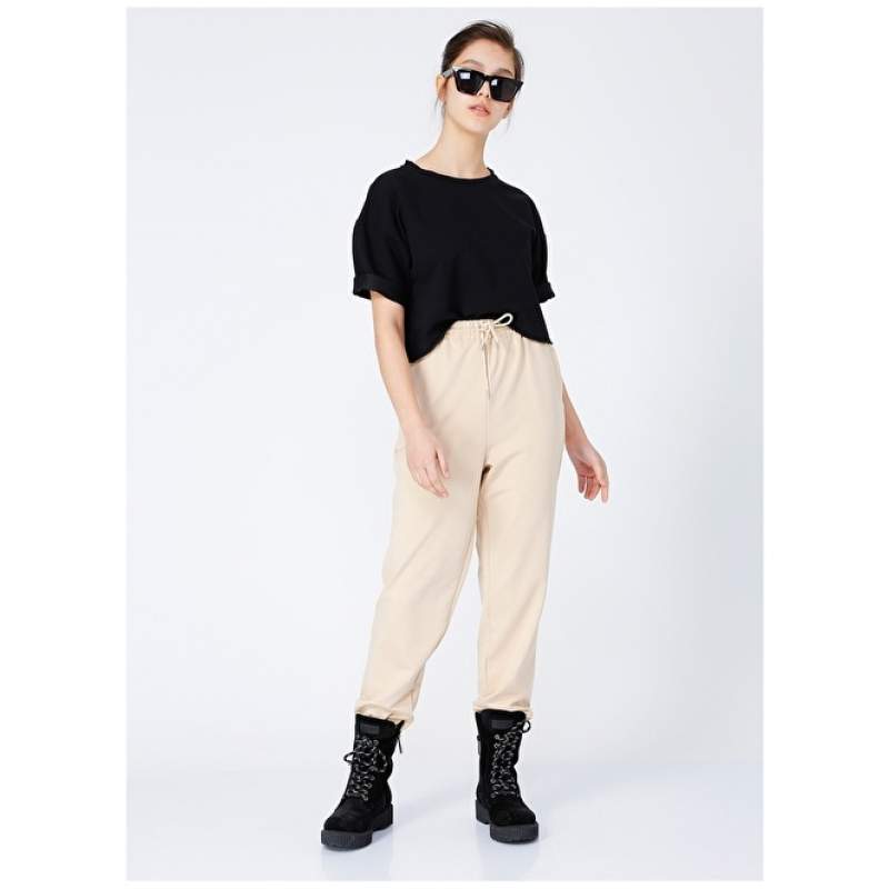 Factory Plain Beige Women's Sweatpants TUNA Factory Plain Beige Women's Sweatpants TUNA