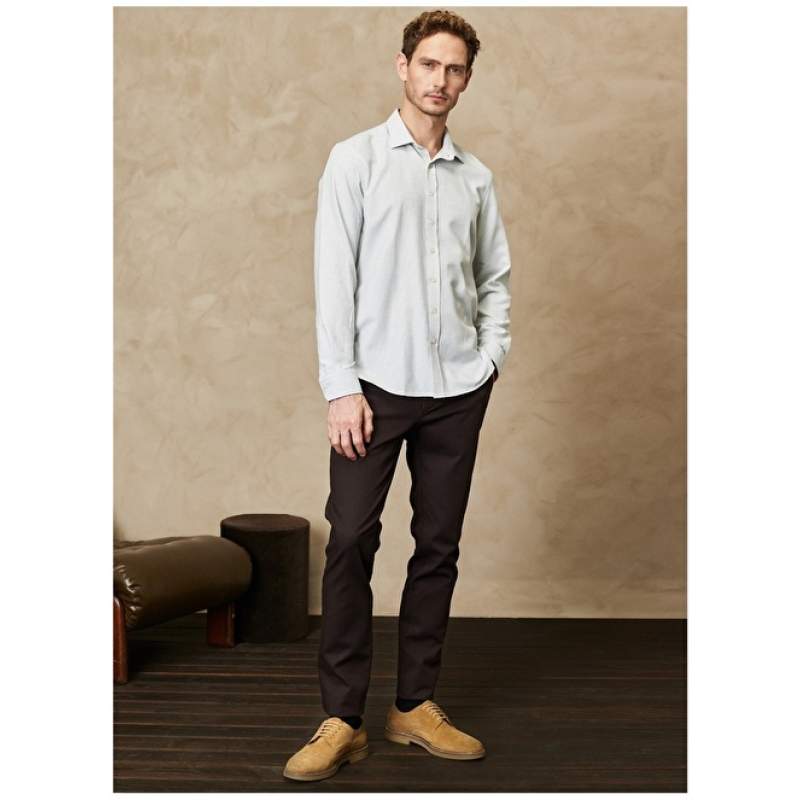 Altınyıldız Classics Normal Waist Skinny Leg Slim Fit Men's Brown Trousers 4A0123100022