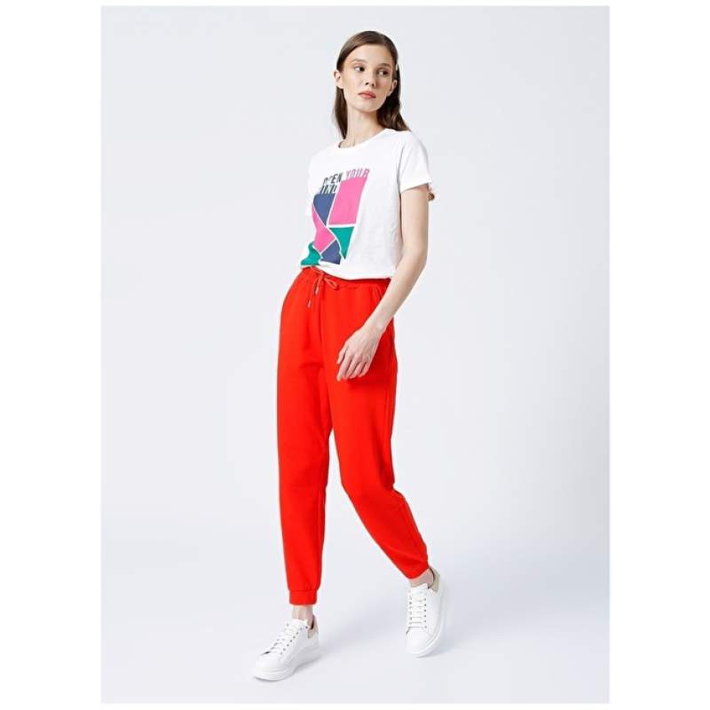 Factory Tuna Basic Plain Red Women's Sweatpants Factory Tuna Basic Plain Red Women's Sweatpants