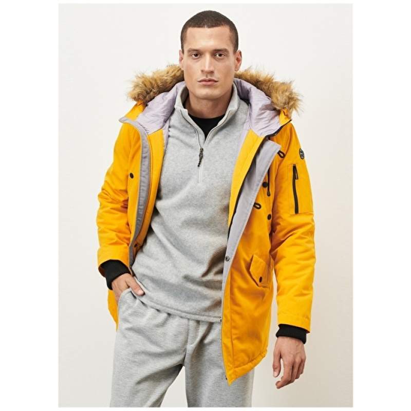 Altınyıldız Classics Yellow Men's Coat 4A0723100008 Altınyıldız Classics Yellow Men's Coat 4A0723100008