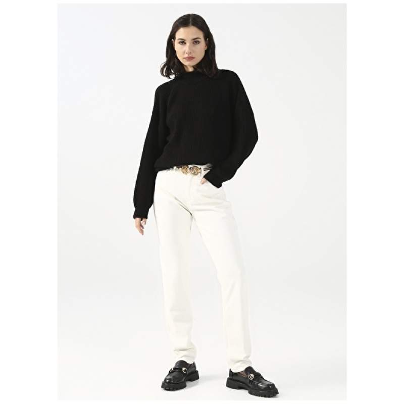 Factory High Waist White Mom Fit Women Denim Pants TERRA