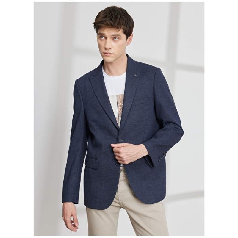 Altınyıldız Classics Comfort Fit Navy Blue Men's Jacket 4A0423200015 Altınyıldız Classics Comfort Fit Navy Blue Men's Jacket 4A0423200015