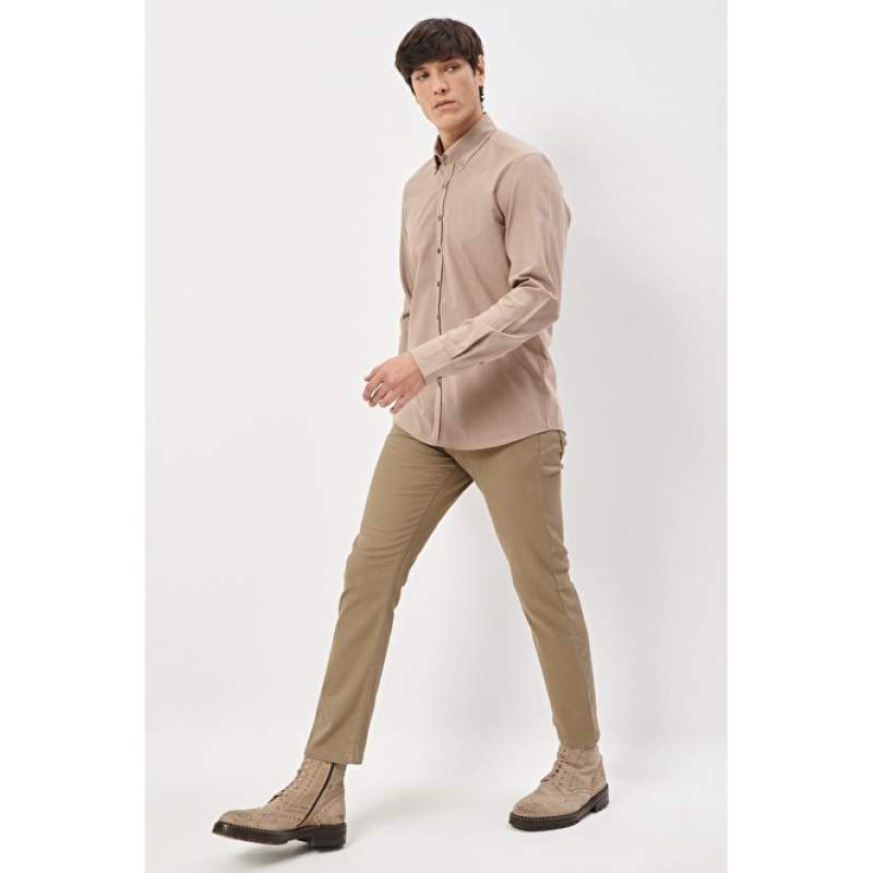 Altınyıldız Classics Normal Waist Pipe Cuff Comfort Fit Mink Men's Trousers 4A0123100061