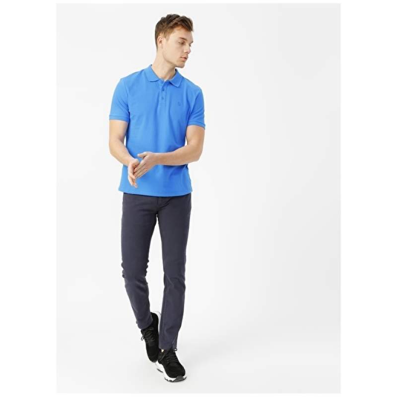 Factory Normal Waist Slim Fit Straight Navy Blue Men's Chino Pants DELTA-Y Factory Normal Waist Slim Fit Straight Navy Blue Men's Chino Pants DELTA-Y