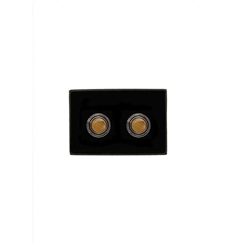 Plain Gray-Yellow Classic Cufflink