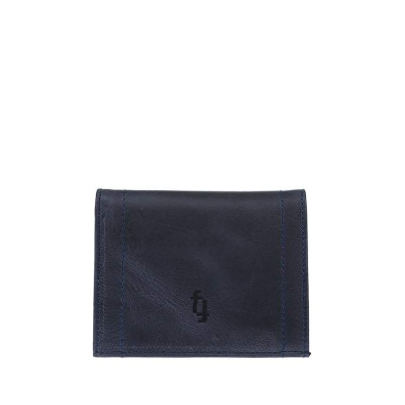 Factory Navy Blue Men's Leather Wallet FRK242 CRAYZ