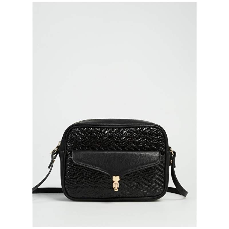 Factory Black Women's 24x16x7 Crossbody Bag wicker-MONARJ Factory Black Women's 24x16x7 Crossbody Bag wicker-MONARJ