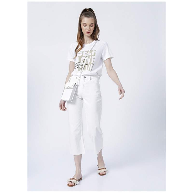 Factory Oversize White Women's Denim Pants HER Factory Oversize White Women's Denim Pants HER