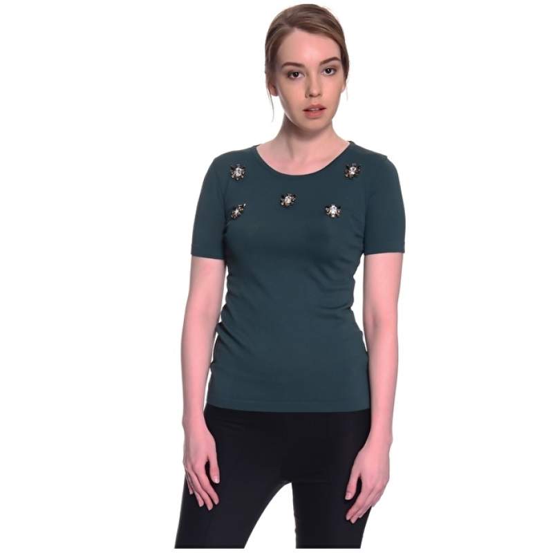 Factory Green Crew Neck Women's Bodysuit