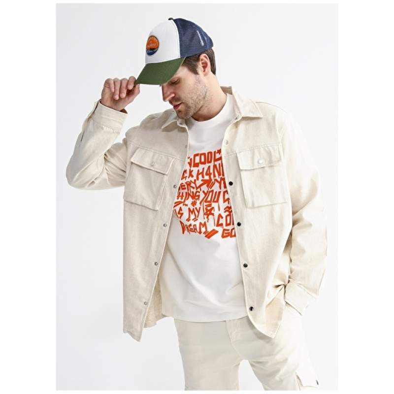 Factory Basic Beige Men's Straight Jacket RIGEL