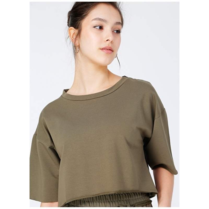 Factory Yang Khaki Crew Neck Women's T-Shirt