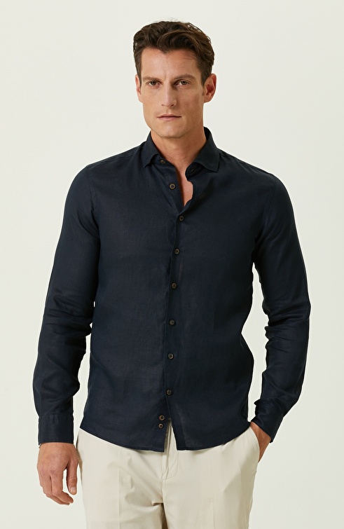 Navy Blue Comfort Fit Shirt