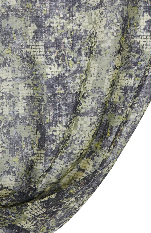 Khaki Patterned Men's Wool Shawl