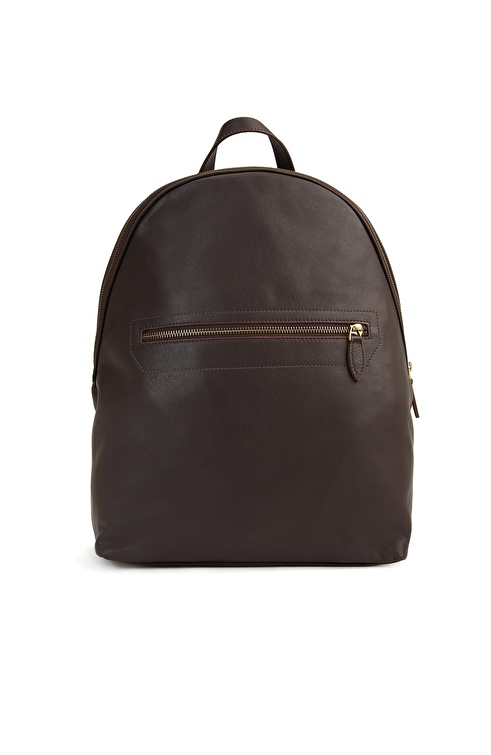 Brown Men's Leather Backpack