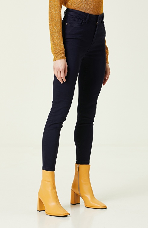 Skinny Fit Navy Blue Pants