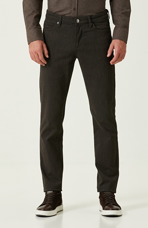 Slim Fit Brown Pants