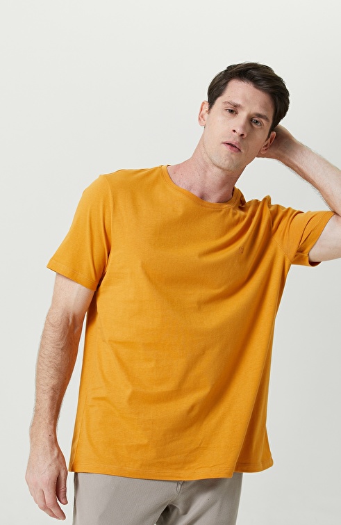 Saffron Color Cotton Short Sleeve Tshirt