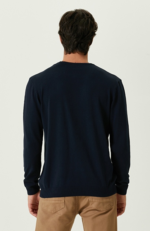 Dark Navy Blue Melange Sweater